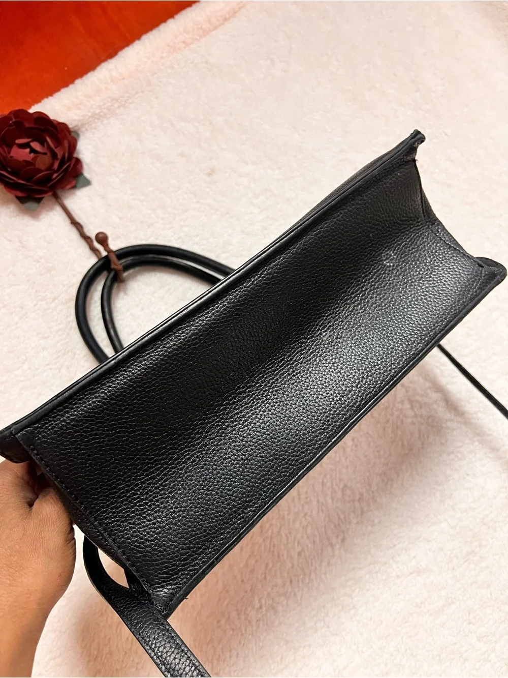 kate spade Black Pebbled Leather Satchel with Shoulder Strap